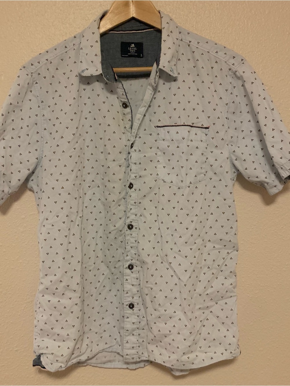 Level Ten Light Blue Short-Sleeve Printed Button-Down Shirt - Casual Men's